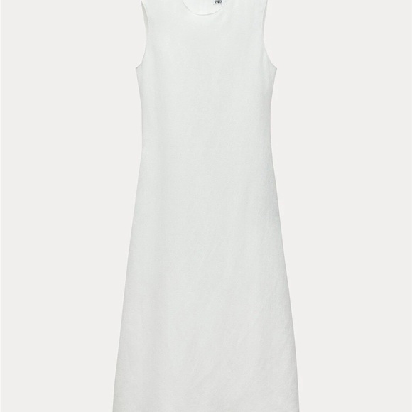 Zara Elegant White Midi Dress - Picture 3 of 8